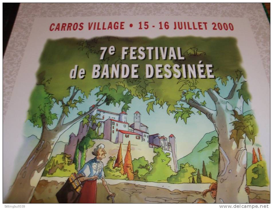 DETHAN Isabelle. Affiche Du 7e Festival BD à CARROS 2000. Dans Les Alpes Maritimes (06). - Affiches & Offsets