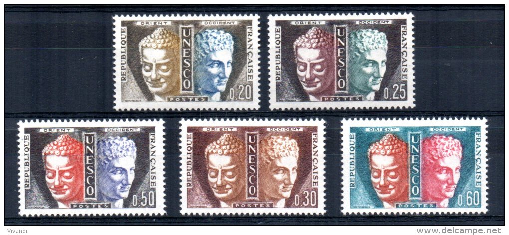 France (UNESCO) - 1961/65 - Buddha &amp; Hermes - MNH - Autres & Non Classés