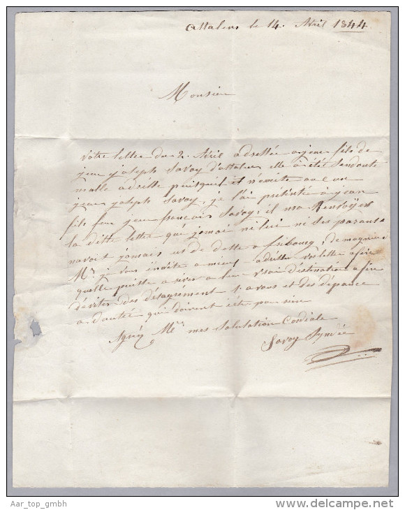 Heimat FR CHÂTEL-St..DENIS1844-04-14 Vorphila Brief Nach Fribourg - ...-1845 Voorlopers