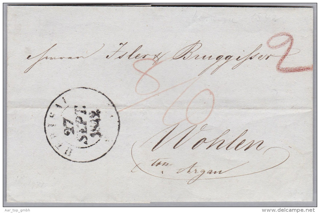 Heimat AR HERISAU 1842-09-27 Vorphila Brief Nach Wohlen - ...-1845 Prephilately