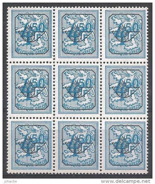 PRE 797 P2 XX (MNH) BLOC DE 9 - Typo Precancels 1951-80 (Figure On Lion)