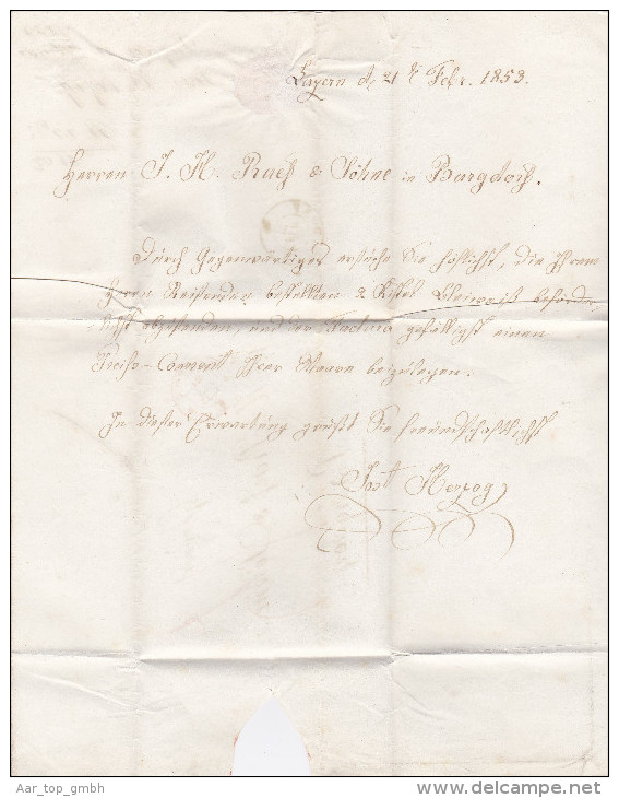 Heimat LU LUZERN 1855-05-21 Rot Brief Nach Burgdorf - ...-1845 Prefilatelia