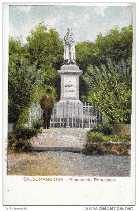 [DC5877] CARTOLINA - SALSOMAGGIORE - MONUMENTO ROMAGNOSI - Non Viaggiata - Old Postcard - Parma