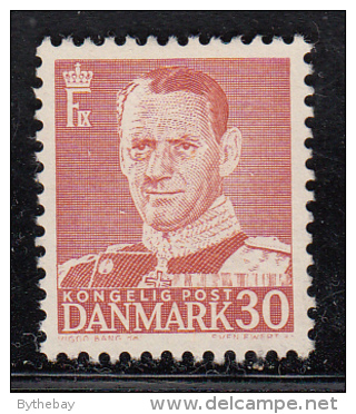 Denmark Unused Scott #335 30o Frederik IX, Brown Red Type IVa 4 Squares In '0', Incomplete 'SVEN EWERT' - Nuovi