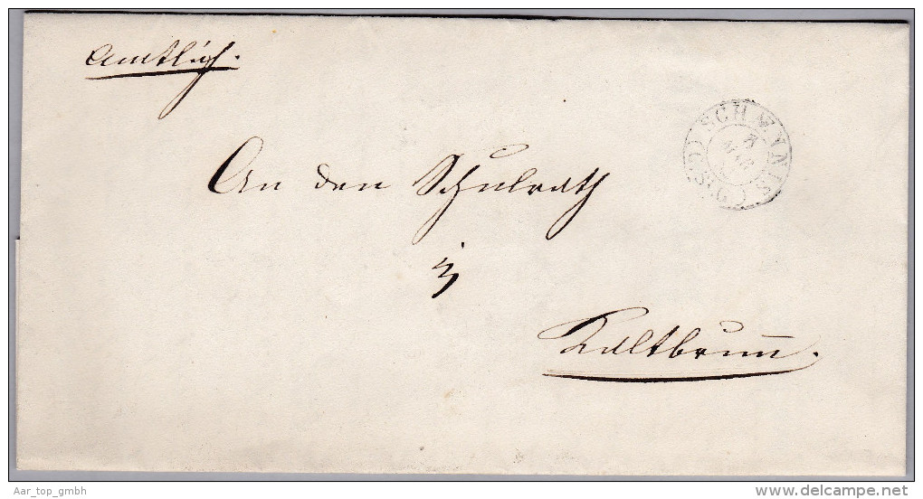 Heimat SG SCHAENNIS 1852-03-06 Amtbrief Nach Kaltbrünn - ...-1845 Prephilately