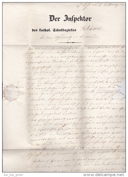 Heimat SG SCHAENNIS 1852-03-06 Amtbrief Nach Kaltbrünn - ...-1845 Prephilately