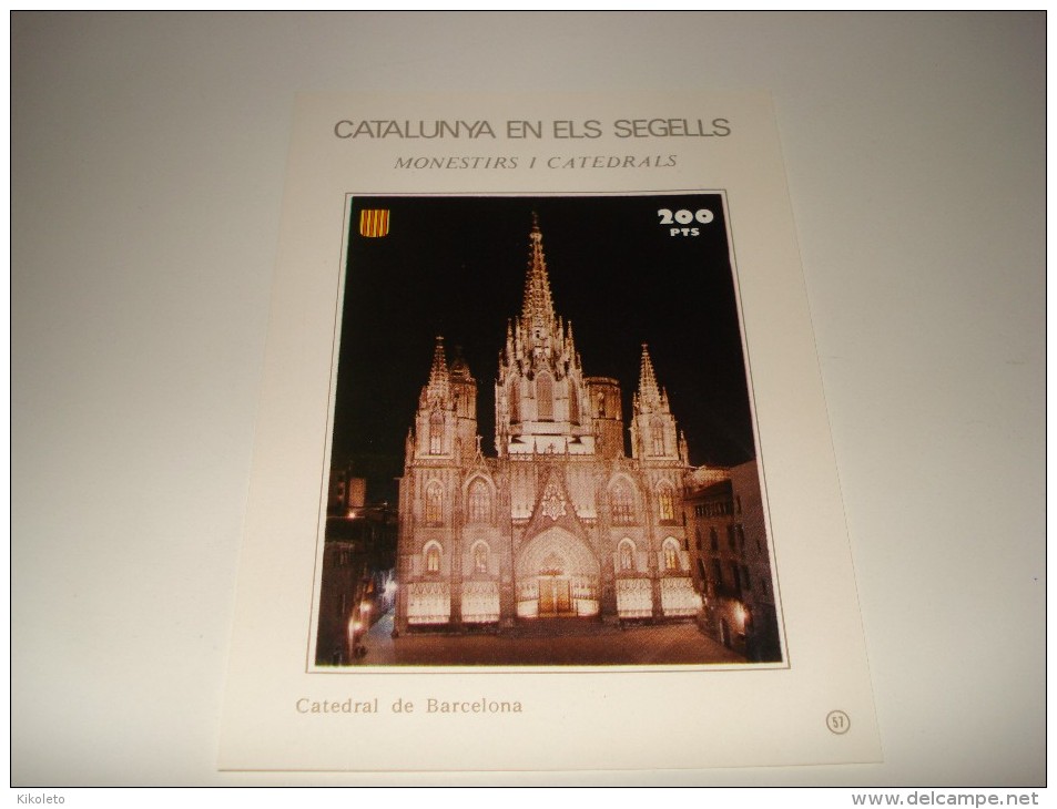 ESPAÑA - CATALUNYA EN ELS SEGELLS - HOJA Nº 57 - MONESTIRS I CATEDRALS (CATEDRAL DE BARCELONA) ** MNH - Souvenirbögen