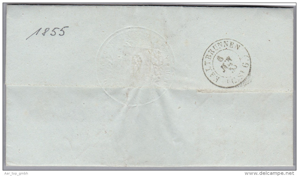 Heimat SG SCHAENNIS 1855-06--06 Amtlich Brief Nach Kaltbrünn - ...-1845 Prephilately