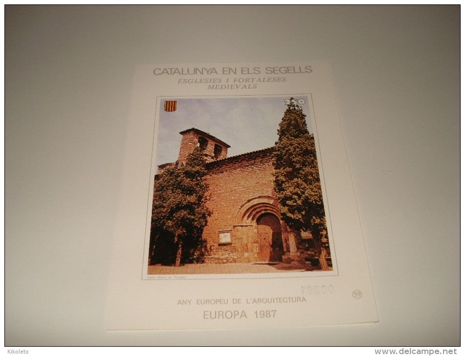 ESPAÑA - CATALUNYA EN ELS SEGELLS - HOJA Nº 59 - MONESTIRS I CATEDRALS (ESGLESIA DE STA MARIA DE TERRASSA) ** MNH - Hojas Conmemorativas