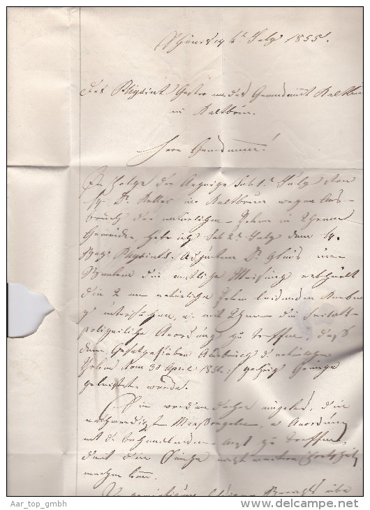 Heimat SG SCHAENNIS 1855-07-04 Amtlich Brief Nach Kaltbrünn Kanton Siegel Auf Rückseite - ...-1845 Prephilately