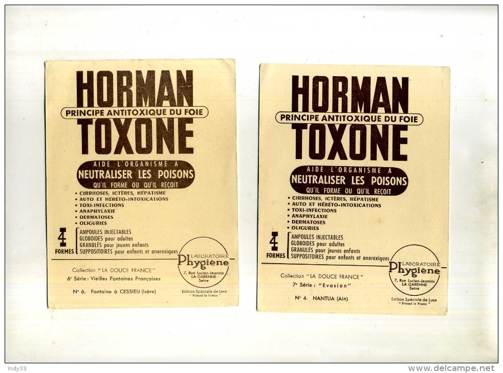 - LOT DE 3 PUB. PHARMACIE SUR CARTES  PHOTOS YVON . HORMANTOXONE  . - Advertising