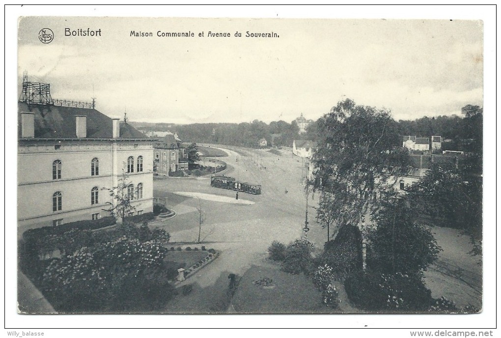 Carte Postale - BOITSFORT - Maison Communale Et Avenue Du Souverain - Tram - CPA  // - Watermael-Boitsfort - Watermaal-Bosvoorde
