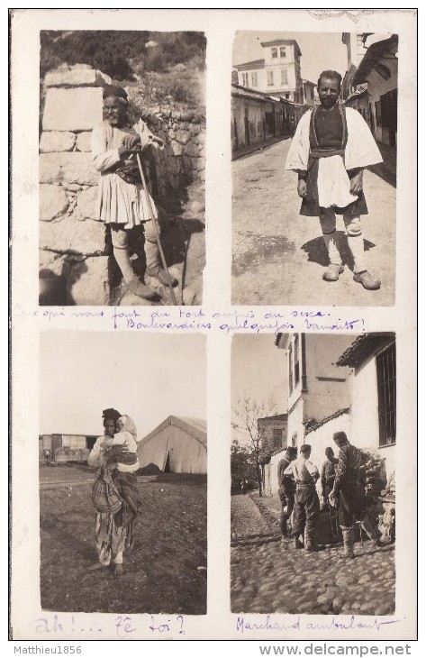 CP Photo 1918 Albanie - Types D´albanais, Costumes, Femme, Marchand Ambulant (A86, Ww1, Wk1) - Albania
