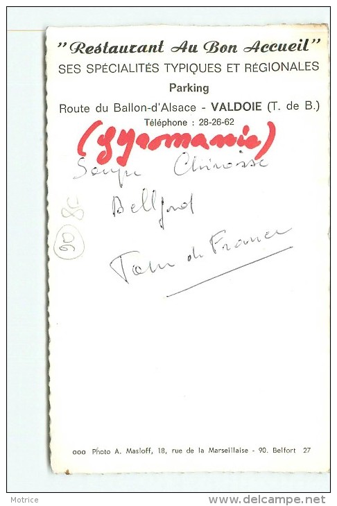 VALDOIE - Restaurant Au Bon Accueil, Route Du Ballon D'alsace. - Valdoie