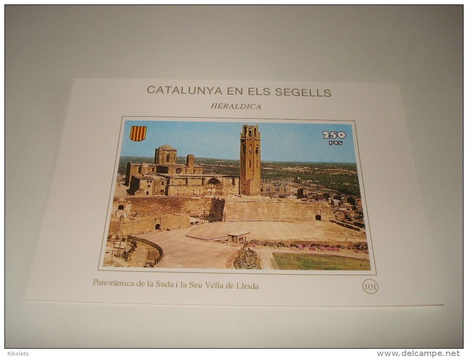 ESPAÑA - CATALUNYA EN ELS SEGELLS - HOJA Nº 101 - HERALDICA (PANORAMICA DE LA SUDA I LA SEU VELLA DE LLEIDA) ** MNH - Commemorative Panes