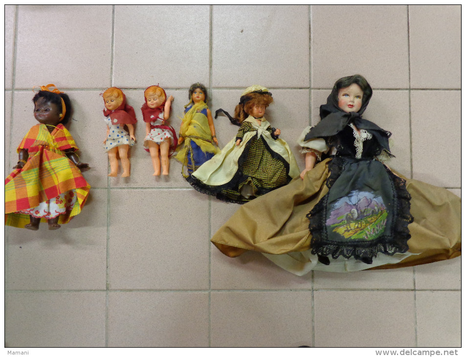 Lot De 6 Poupees Anciennes.-.vintage-vieux Francais - Dolls