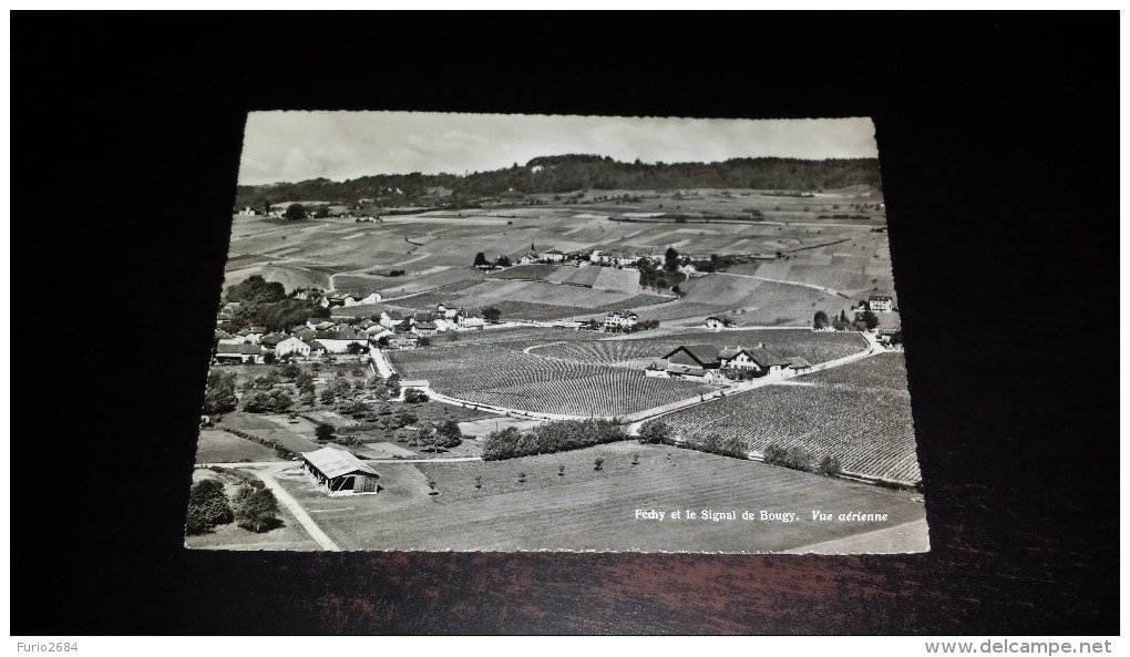 C-18566 CARTOLINA FECHY ET LE SIGNAL DE BOUGY - VUE AERIENNE - VAUD - Féchy