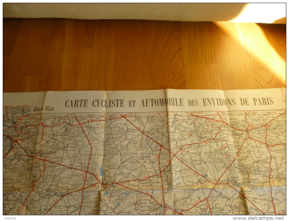 CARTE TARIDE  Pour Cyclistes Et Automobilistes Des Environs De Paris. Format 90x70. - Roadmaps