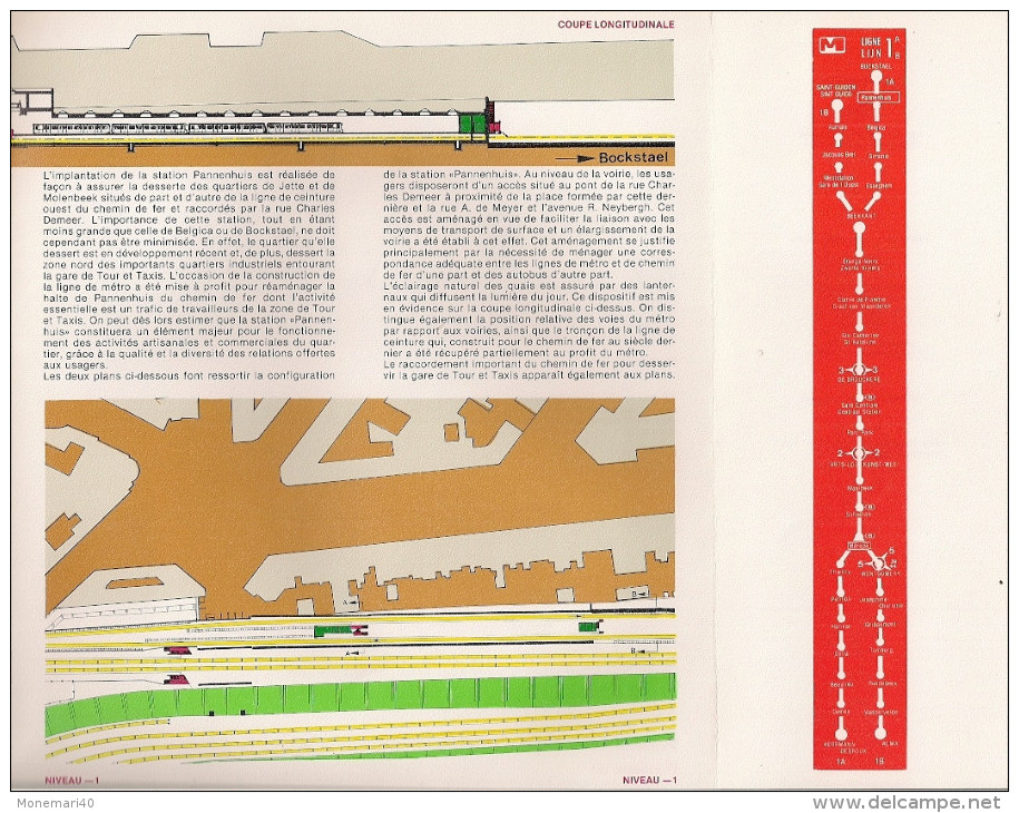 METRO DE BRUXELLES - BRUSSELSE METRO - PANNENHUIS - Ligne - Lijn 1 (dépliant Bilingue N°45) - Other & Unclassified