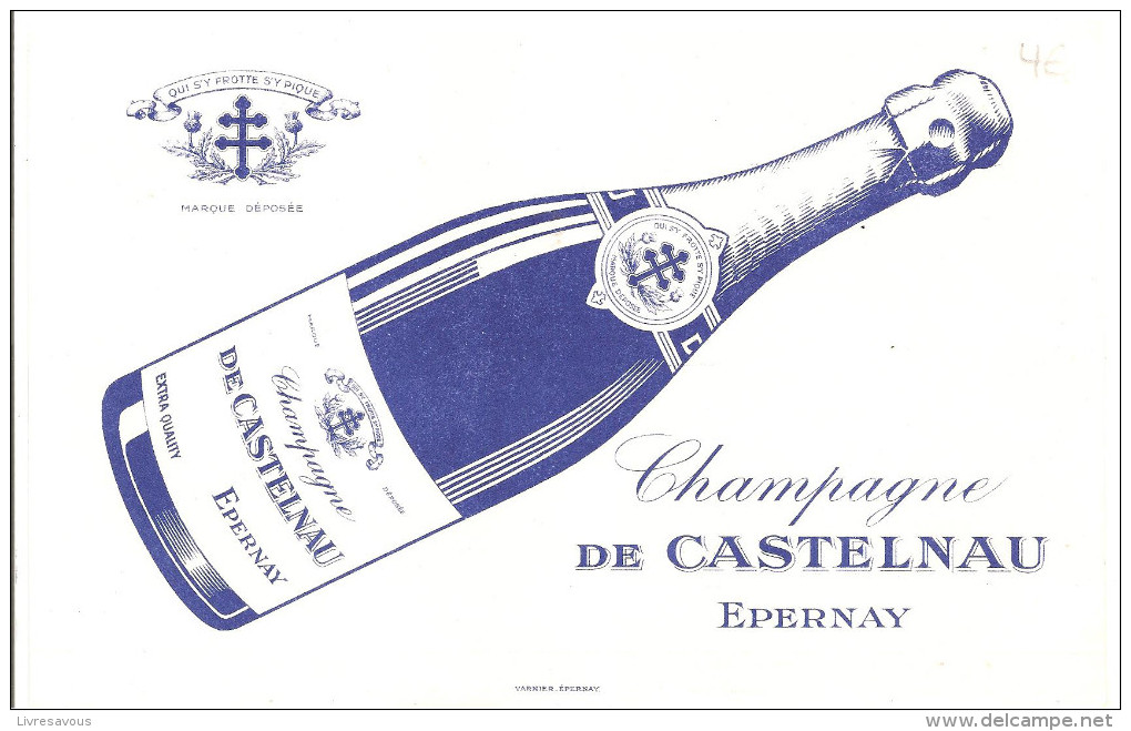 Buvard DE CASTELNAU Champagne DE CASTELNAU à EPERNAY - Liqueur & Bière