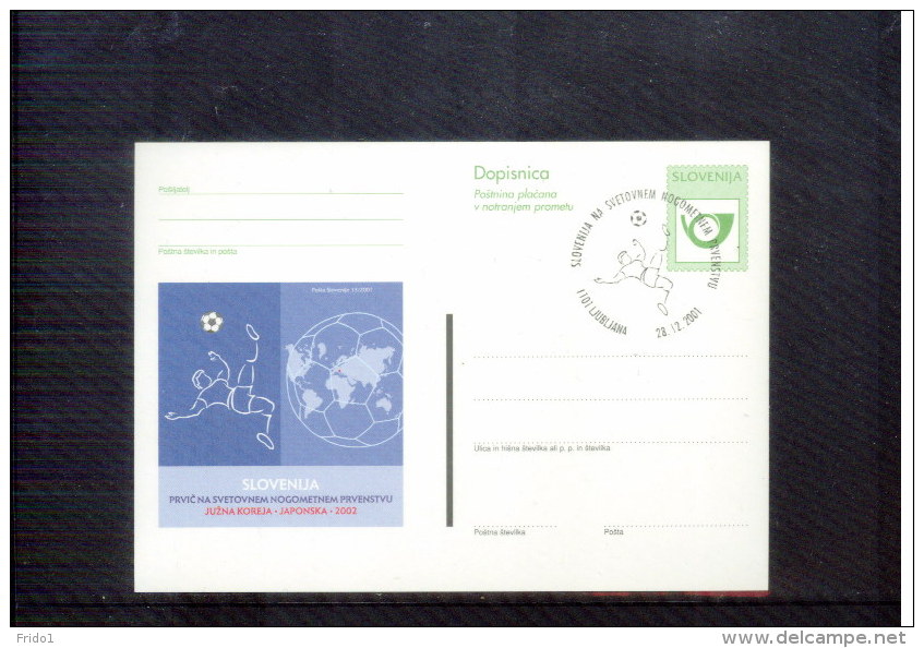 Slowenien / Slovenia 2001 Slovenia On World Championship Postal Stationery - 2002 – Südkorea / Japan