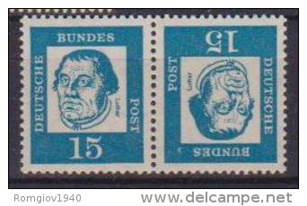 GERMANIA OCCIDENTALE 1961-62 CELEBRITA' TEDESCHE TETE BECHE YVERT 224 MNH XF - Unused Stamps