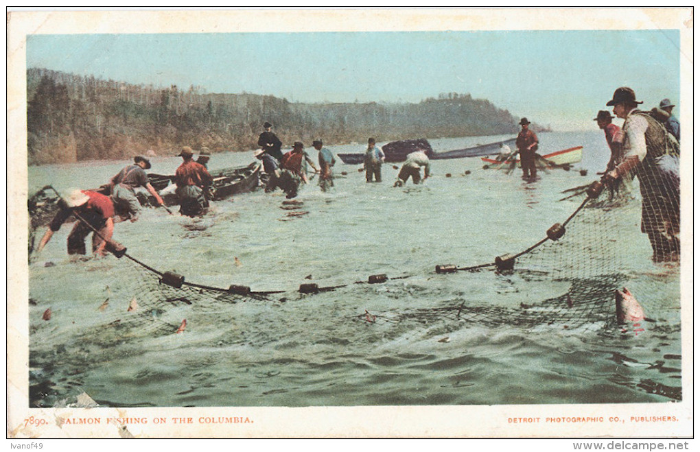 CPA - US - OREGON - Salmon Fishers On The Columbia River - Pêcheurs, Poissons, Filets - Autres & Non Classés