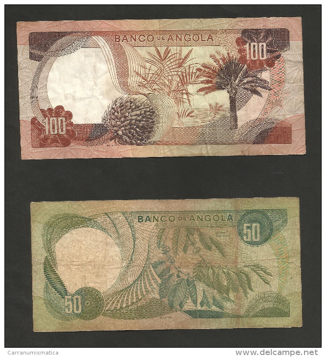 ANGOLA - BANCO De ANGOLA - 50 / 100 ESCUDOS (1972 ) LOT Of 2 DIFFERENT BANKNOTES - Angola