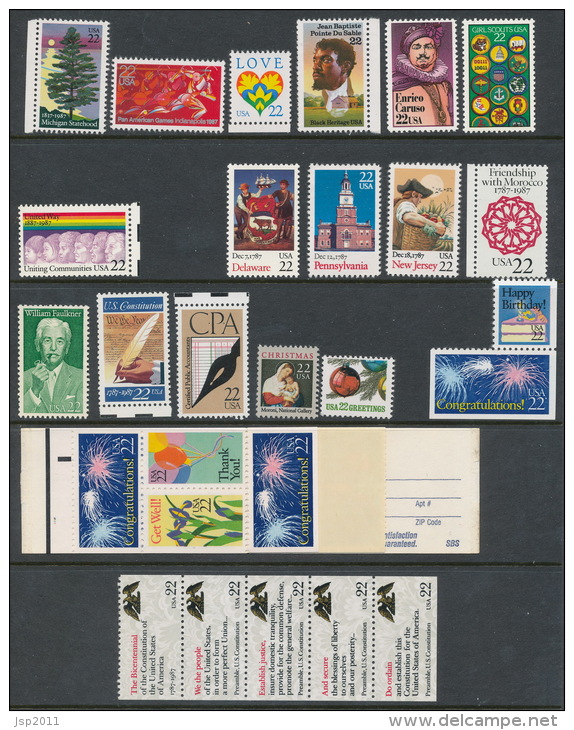 USA 1987 Mint Set Of Commemorative Stamps. Please Read The Description And Look At The Pictures! - Volledige Jaargang