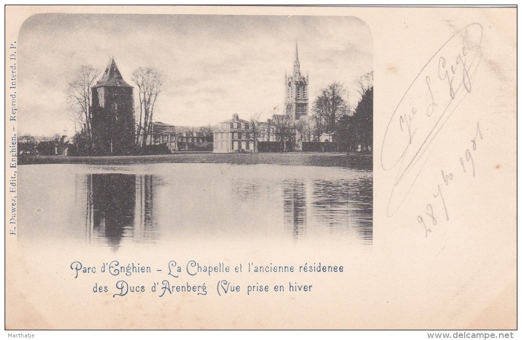Parc D´Enghien-La Chapelle Et L´ancienne Résidence Des Ducs D´Arenberg (Vue Prise En Hiver) - Enghien - Edingen