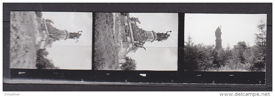 3 Kleinbilder, Foto-Kontaktabzüge, Niederwalddenkmal Bei Rüdesheim 1957 - Orte