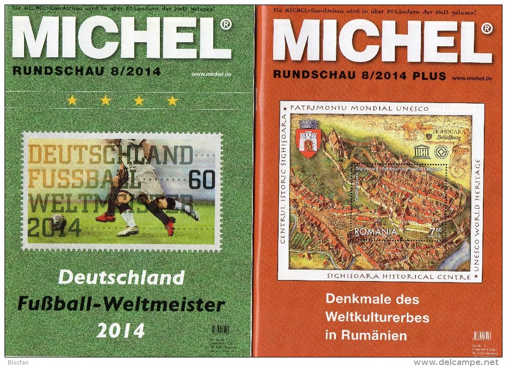 MICHEL Briefmarken Rundschau 8/2014 Sowie 8/2014 Plus Neu 11€ New Stamps Of The World Catalogue And Magacine Of Germany - German