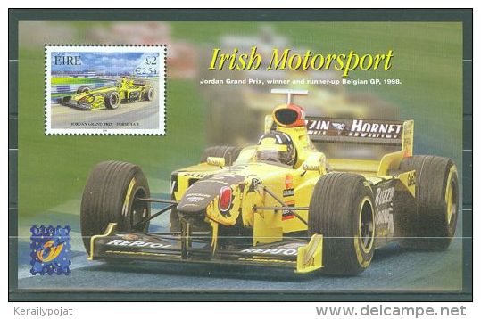 Ireland - 2001 Motorsports Overprint Block MNH__(TH-8593) - Hojas Y Bloques