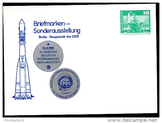 YURI GAGARIN Berlin 1981 East German Private Postal Card PP16 D2/008a  NGK 4,00 € - Andere & Zonder Classificatie