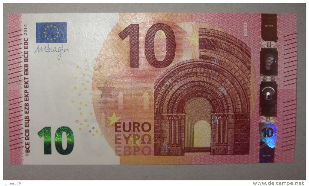 10 Euro S003H4 Nice Number Italy SC Draghi Perfect UNC - 10 Euro
