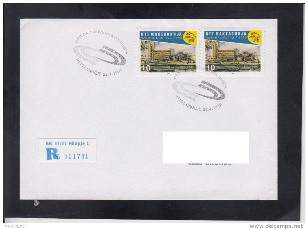 REPUBLIC OF MACEDONIA, COVER, SPECIAL CANCEL, DAY OF MACEDONIAN POST ** - UPU (Universal Postal Union)