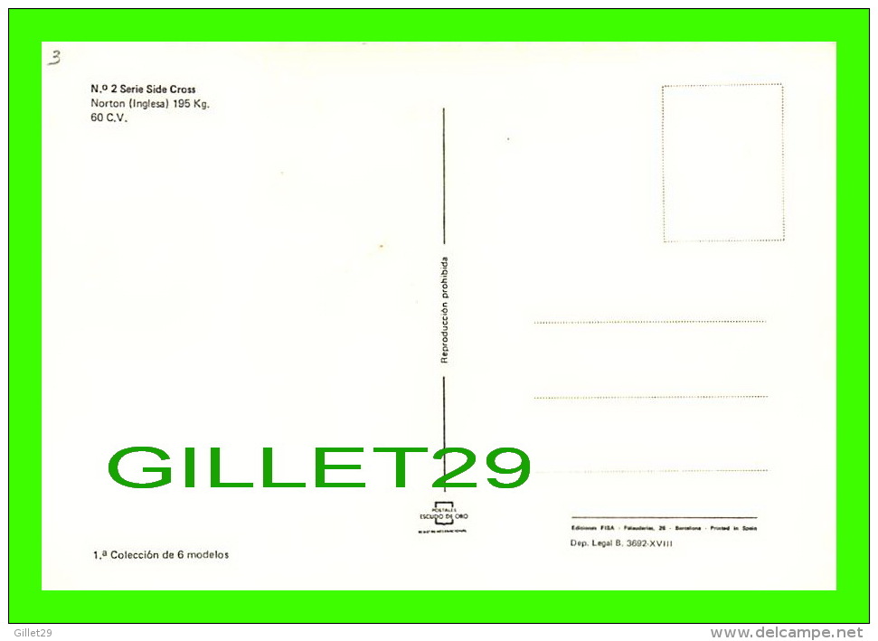 SPORTS MOTO - PATRICK ROSE, GRAN BRETANA - SERIE SIDE CROSS No 2 - NORTON 195 KG, 60 C.V. - - Sport Moto
