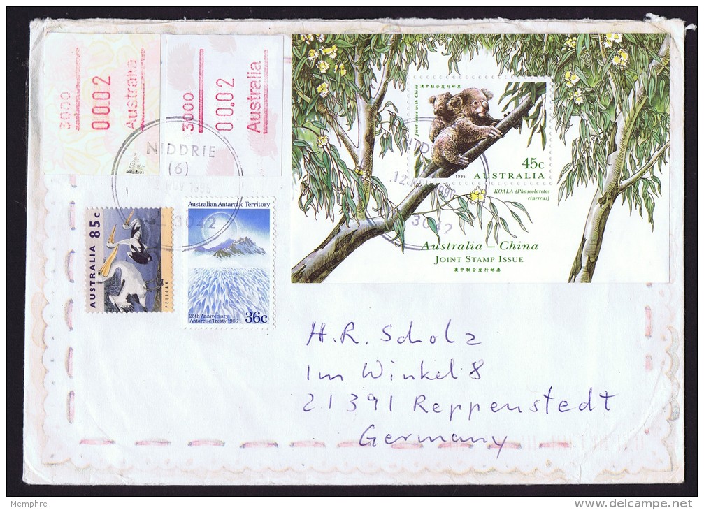 1996  Letter To Germany  Koala Souvenir Sheet SG MS 1551, Framas, AAT, Other - Brieven En Documenten