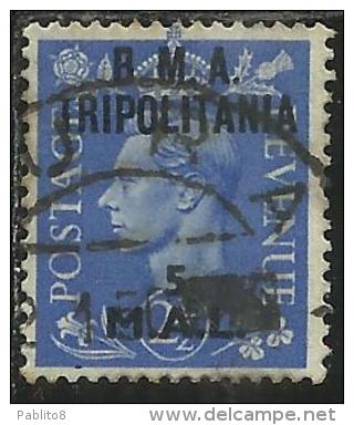 TRIPOLITANIA OCCUPAZIONE BRITANNICA 1948 BMA B.M.A. 5 M SU 2 1/2 P TIMBRATO USED - Tripolitania