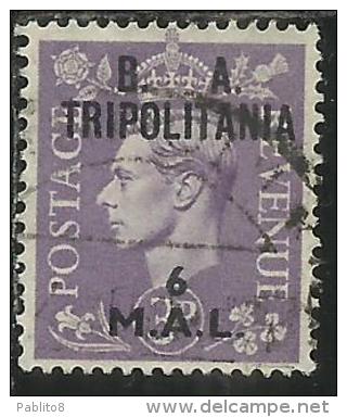TRIPOLITANIA OCCUPAZIONE BRITANNICA 1950 BA B.A. 6 M SU 3 P TIMBRATO USED - Tripolitania