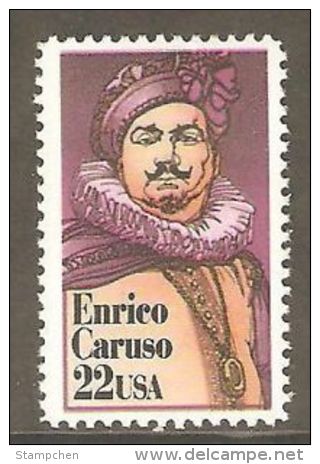 USA 1987 Enrico Caruso Stamp Sc#2250 Performing Arts Series Operatic Tenor Music - Sänger