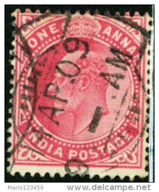 INDIA, COLONIA BRITANNICA, COMMEMORATIVO, RE EDOARDO VII, KING EDWARD VII, 1902, USATO, Scott  62 - 1902-11 King Edward VII