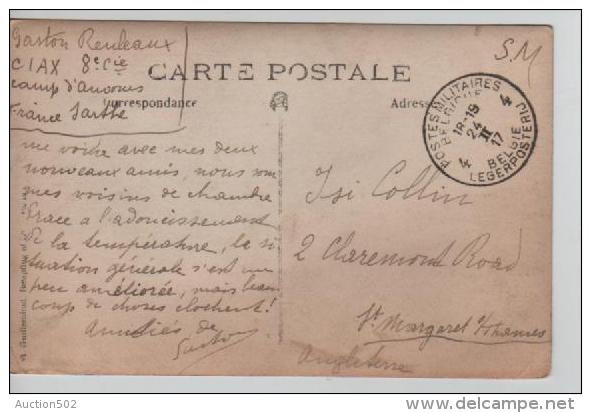 CP En SM C.PMB-BPL N°4 En 1917 Camp D'Auvours 8° Cie V.l'Angleterre PR1344 - Belgische Armee