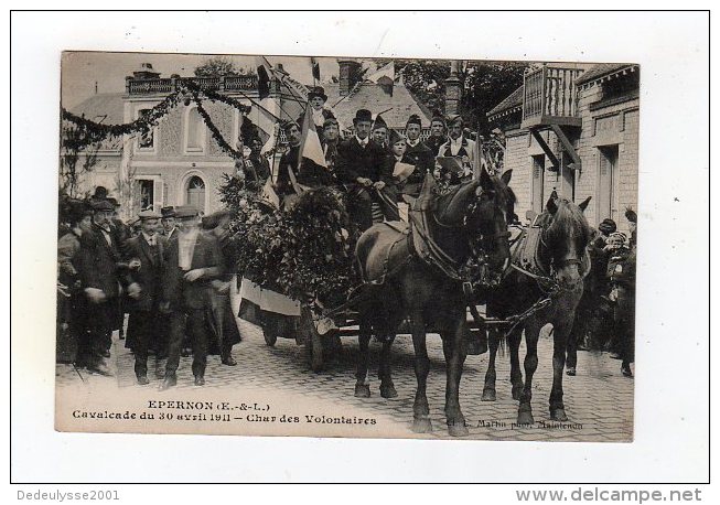 Nov14   2866345   épernon   Cavalcade Du 30 Avril 1911  Char Des Volontaires - Epernon