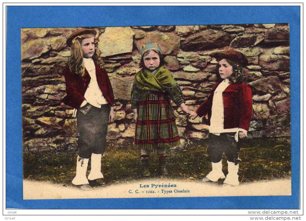 Types Ossalois- 3 Enfants En Gros Plan  A Voyagé -en 1917 - Ossun