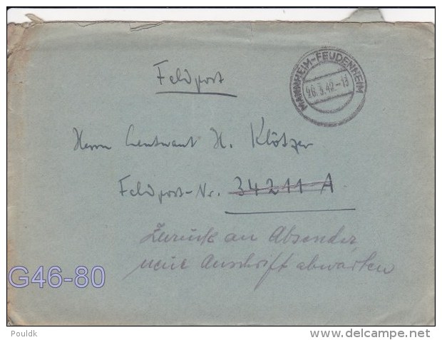 Feldpost WW2: Returned - Wait For New Address - Zurück An Absender Neue Anschrift Abwarten Originally Adressed To Juchno - Militaria