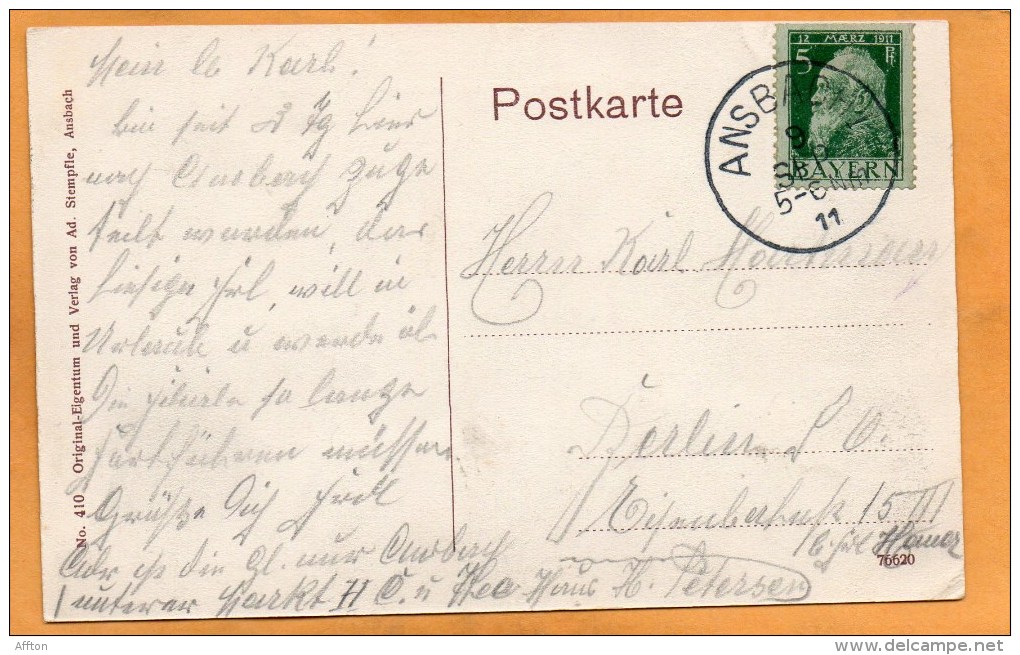 Ansbach 1911 Postcard - Ansbach