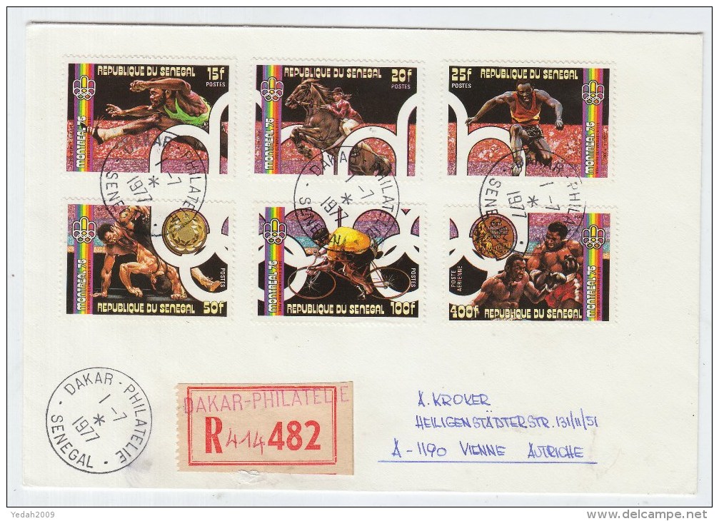 Senegal/Austria OLYMPIC GAMES AIRMAIL COVER 1977 - Summer 1976: Montreal