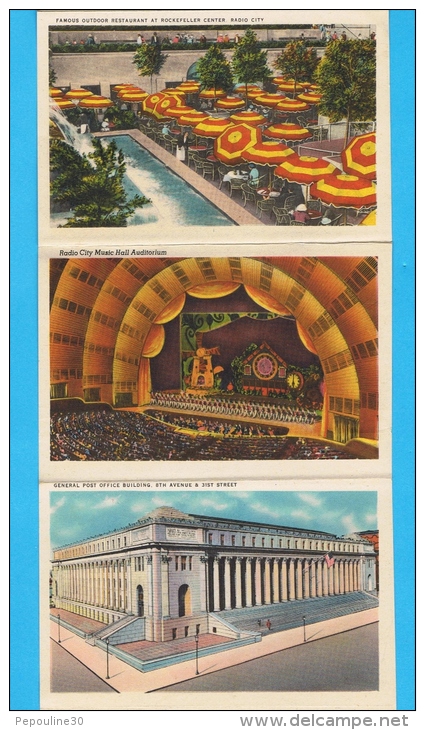 DÉPLIANT //  . NEW YORK THE WORLD METROPOLIS  19 VUES - (1949) . - Multi-vues, Vues Panoramiques