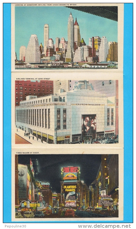 DÉPLIANT //  . NEW YORK THE WORLD METROPOLIS  19 VUES - (1949) .